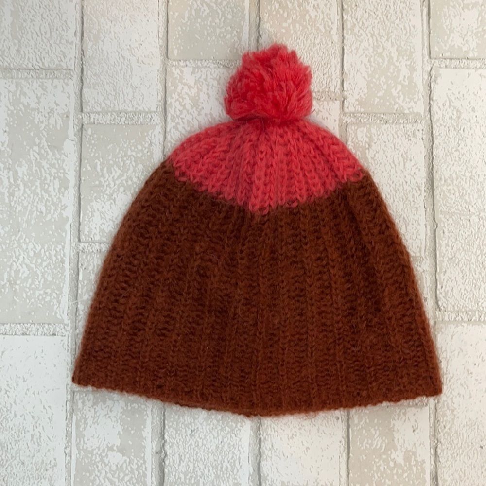 J Crew 1937 Accessories Pink Pom Pom Winter Hat - Picture 1 of 3
